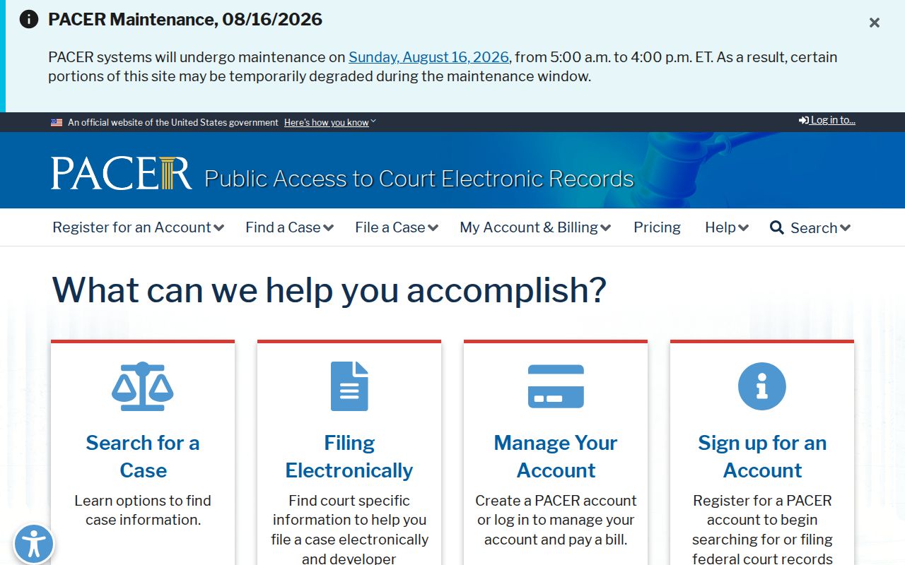 PACER federal docket gateway compared with Rio Blanco County case search