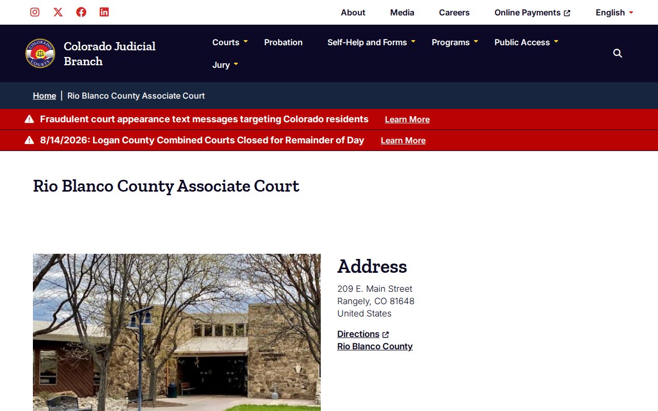 Rio Blanco County court docket Rangely Associate Court location