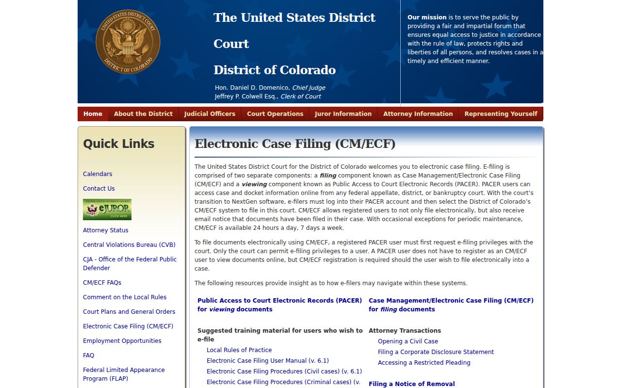Rio Blanco County traffic court records compared with the federal CM ECF system