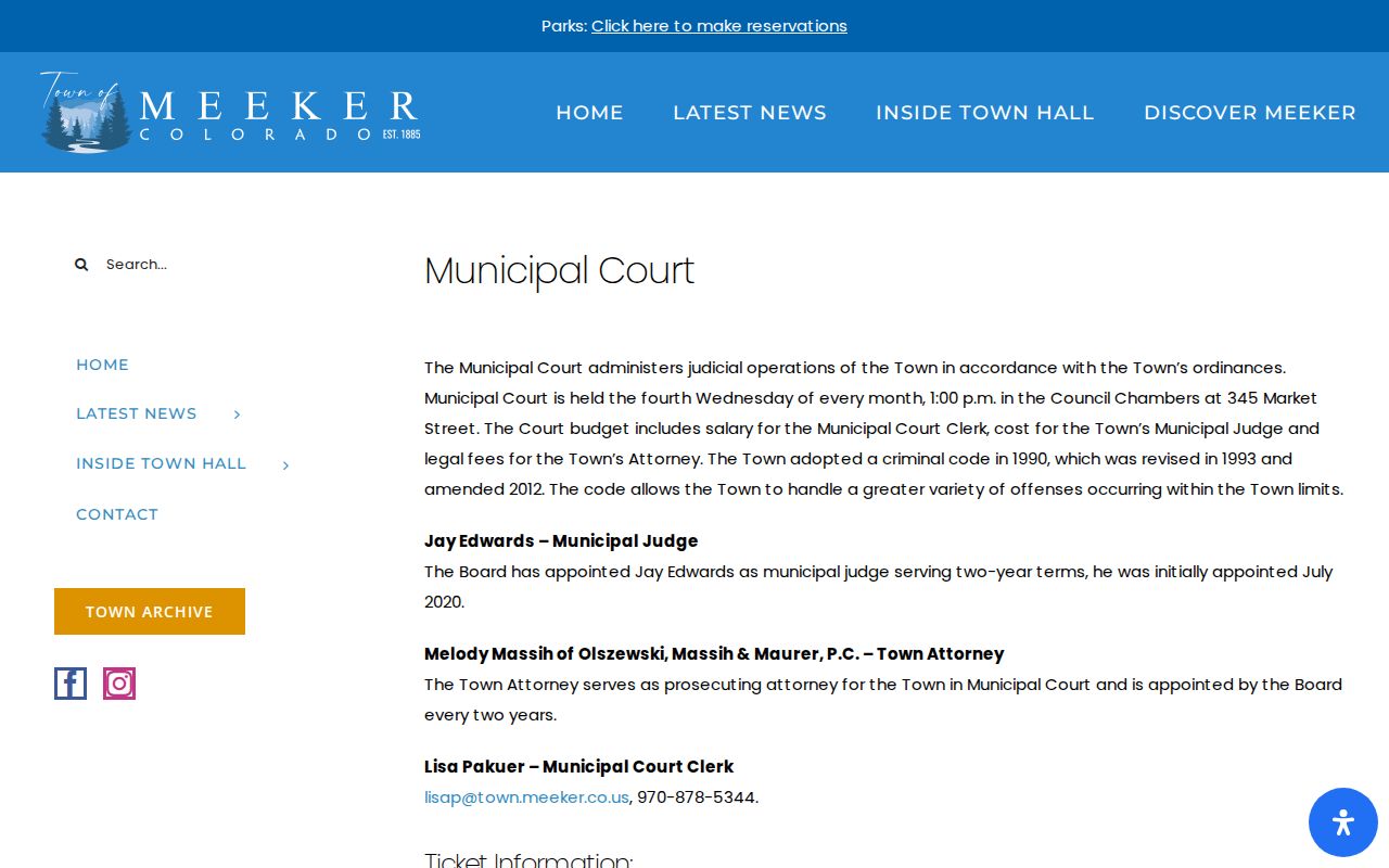 Rio Blanco County traffic court records and Meeker Municipal Court payment rules