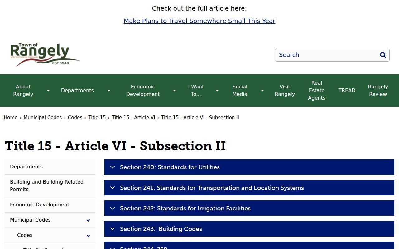 Rio Blanco County traffic court records and Rangely municipal code jurisdiction
